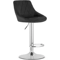 Leobert Tabouret De Bar - - Kast - Velours Noir/Base Chromée