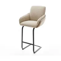 DELIFE Chaise-de-bar Luan-Flex mélange de matériaux boue Piétement luge plat métal ressorts ensachés