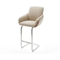 DELIFE Chaise-de-bar Luan-Flex mélange de matériaux boue Piétement luge plat acier inoxydable ressorts ensachés