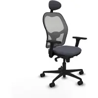 Piqueras Y Crespo Chaise de bureau avec appui-tête 3D036N1 Gris foncé