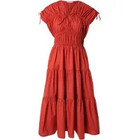 Scotch & Soda Gathered Tied Short Sleeve Midi Dress Rouge 36 Femme