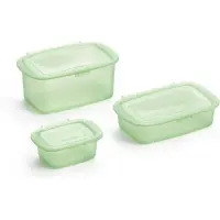 Lékué Set of 3 Reusable Silicone Boxes ensemble pour conserver les aliments