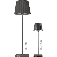 Sompex Troll 2.0 LED Lampe de table de jardin | Fonctionne sur batterie | Aluminium | Variable | Protection contre les éclaboussures | Station de recharge incluse, couleur:noir