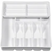 Keeeper Range-couverts avec insert 38x42,5x7,5cm blanc, Range-couverts, Blanc