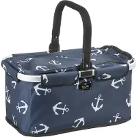 Genius Panier Falko, bleu foncé avec ancres, Bleu