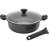 Kruger Schmorpfanne Ø28cm mit Glasdeckel, Poêle + casserole, Noir