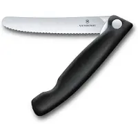 Victorinox Swiss Classic Picnic Knife 6.7833.F Wavy, Black, couteau à légumes dentelé pliant
