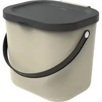 Rotho , poubelle "Albula", 6 litres, 23,5 x 20 x 20,8 cm, couleur cappuccino