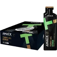 Amacx Turbo Energy Gels Box Citrus 60ml 12 Units Vert