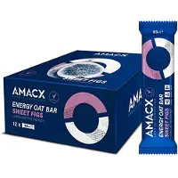 Amacx Boîte De Barres énergétiques Aux Figues Doux Avoine 50g 12 Unités