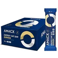 Amacx Boîte De Barres énergétiques Banane Avoine 50g 12 Unités