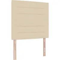 vidaXL Lit boxspring avec matelas et LED Crème 90 x 200 cm Tissu