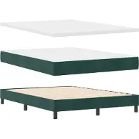 vidaXL Lit boxspring avec tête de lit, vert foncé, 190 x 140 cm, velours