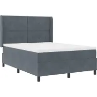 vidaXL Lit boxspring avec barres lumineuses LED gris foncé 140 x 190 cm velours