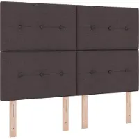 vidaXL Lit boxspring à LED avec tête de lit, marron foncé, 140 x 190 cm, tissu