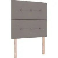 vidaXL Lit à lattes avec éclairage LED, tête de lit intégrée, couleur taupe, 90 x 200 cm, revêtement en tissu
