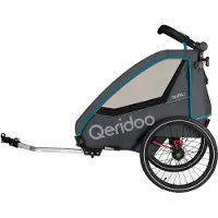 Qeridoo QUPA 1 - Remorque à vélo pour enfant (1 enfant), couleur : bleu