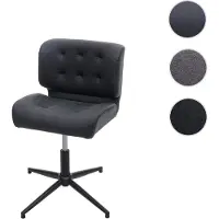 Mendler Chaise de bureau HWC-H42, pivotante, réglable en hauteur similicuir vintage gris foncé, pied noir