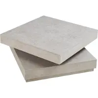 En.casa Table basse 'Florenz' Table de salon carrée 76 x 76 x 38 cm plateau pivotant aspect béton, clair