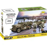 COBI Historical Collection World War II 3132 Willys MB & Trailer 200 Kl. 3132