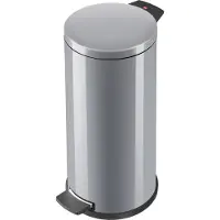 Hailo ProfiLine Solid 20. Collecteur de déchets à pédale compact, argenté