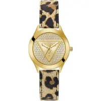 GUESS Montre à affichage analogique beige / champagne / or / noir