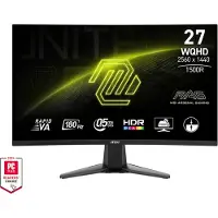 MSI MAG 27CQ6FDE - Moniteur LED - Jeu - incurvé - 68.6 cm (27") - 2560 x 1440 WQHD @ 180 Hz - Rapid VA - 300 cd/m² - 5000:1 - 0.5 ms - 2xHDMI, DisplayPort - Casque - noir