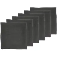 Bjorn Serviette De Table - 6 Pièces - Lin Et Coton Gris Anthracite