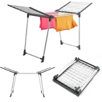 Kadax Séchoir à linge "Egen", longueur de séchage 15m, revêtement par poudre Séchoir pliable avec 2 ailes