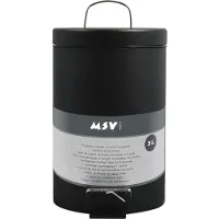 MSV Bac à pédale 3 litres noir