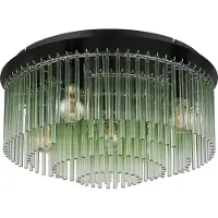 Globo Plafonnier noir Gorley avec verre vert Ø 50cm