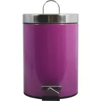 MSV Seau à cosmétique "Violet" Poubelle à pédale - 3 litres - avec seau intérieur amovible