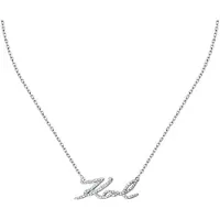 Karl Lagerfeld - Collier À Breloque Pavé Signature, Femme, Argent, Taille: One Size