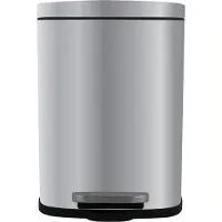 Spirella poubelle à cosmétique 12 litres en inox avec abaissement automatique et seau intérieur "Akira" Poubelle de salle de bains Softclose Poubelle argentée mate