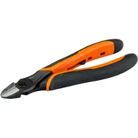 Bahco Side Cutting Pliers With Self Opening Dual-component Handle And Phosphate Finish 180 Mm Orange