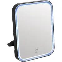 MSV miroir de maquillage miroir cosmétique miroir de salle de bain "Ania" avec LED, noir