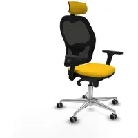 Piqueras Y Crespo Chaise de bureau avec appui-tête 3D086G2 Jaune