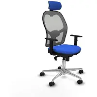 Piqueras Y Crespo Chaise de bureau avec appui-tête 1D086N2 Bleu