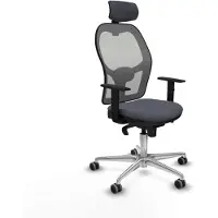Piqueras Y Crespo Chaise de bureau avec appui-tête 1D086G2 Gris foncé