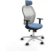 Piqueras Y Crespo Chaise de bureau avec appui-tête 1D086N2 Bleu ciel