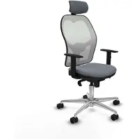 Piqueras Y Crespo Chaise de bureau avec appuie-tête 1D086N2 Gris
