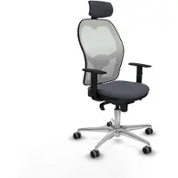 Piqueras Y Crespo Chaise de bureau avec appui-tête 1D086G2 Gris foncé