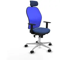 Piqueras Y Crespo Chaise de bureau avec appui-tête 1D086N2 bleu marine