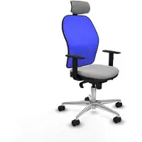 Piqueras Y Crespo Chaise de bureau avec appui-tête 1D086N2 Gris clair