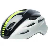 Polisport Casque vélo Aero-R Large 58-61 cm - Blanc Mat / Noir Brillant / Jaune Fluor