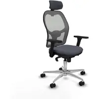 Piqueras Y Crespo Chaise de bureau avec appui-tête 3D086N2 Gris foncé