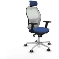 Piqueras Y Crespo Chaise de bureau avec appuie-tête 2D086G2 bleu marine
