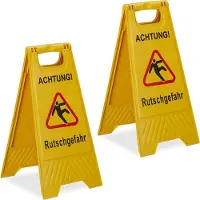Relaxdays 2x Rutschgefahr-Aufsteller