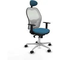 Piqueras Y Crespo Chaise de bureau avec appui-tête Jorquera 1D086N1 blanc vert pétrole
