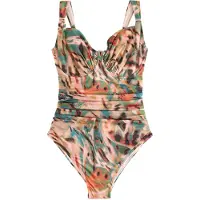 Next Maillot de bain modelant bleu cyan / marron châtaigne / rosé / noir